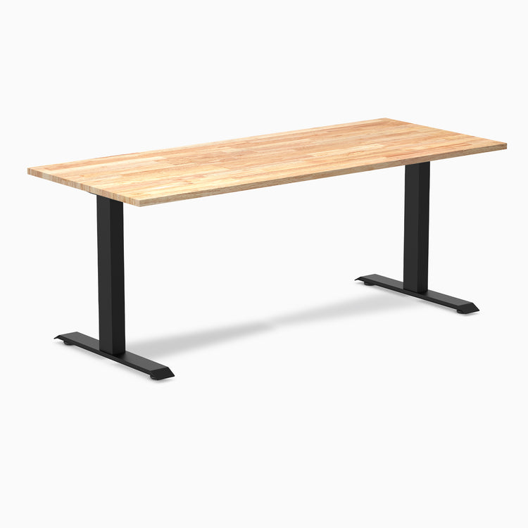 Fixed rubberwood natural 1800mm in black legs
