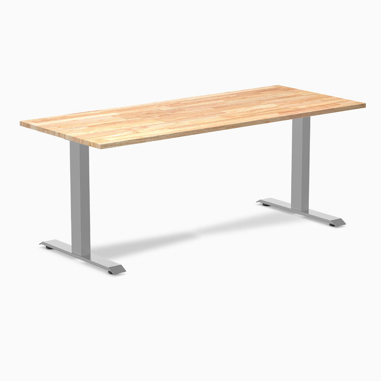 Fixed rubberwood natural 1800mm in gray legs