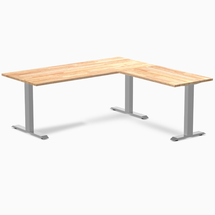 L-shape zero rubberwood fixed rubber natural 1800mm with gray legs
