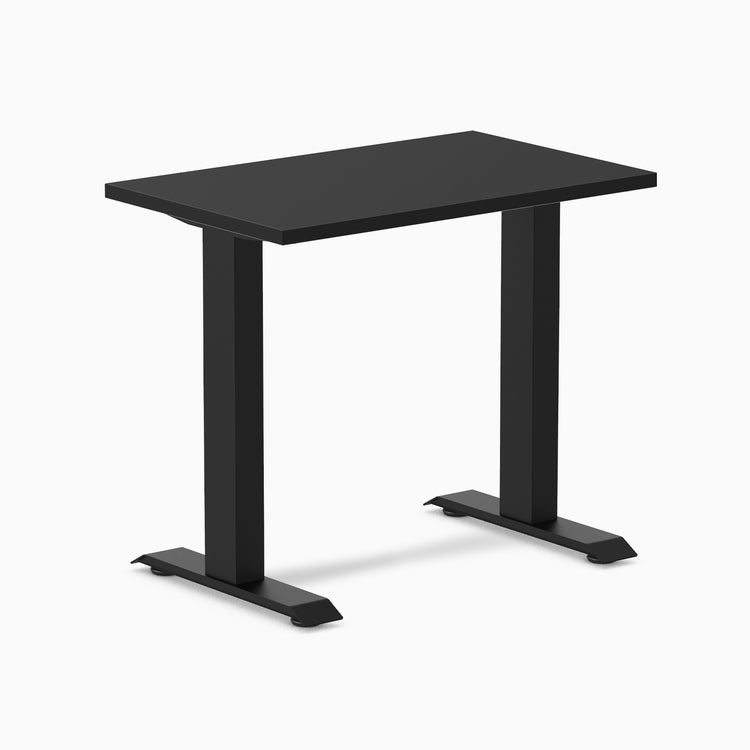Desky fixed mini laminate desk 800mm black in black legs