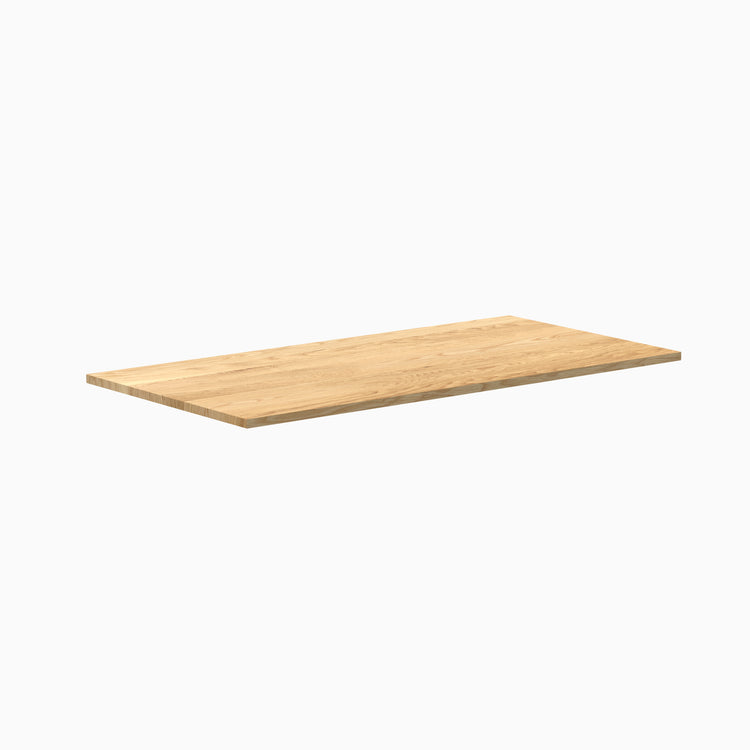 Desky 60x30 inch White Oak hardwood desk top, 1" thick, with natural wood grain.