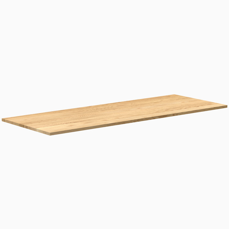 Desky premium 80x30 inch White Oak hardwood desk top with natural wood grain.