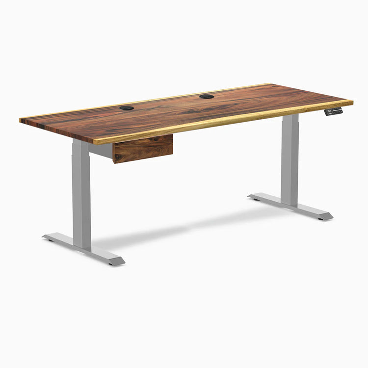 Desky Dual Hardwood Standing Desk With Drawer