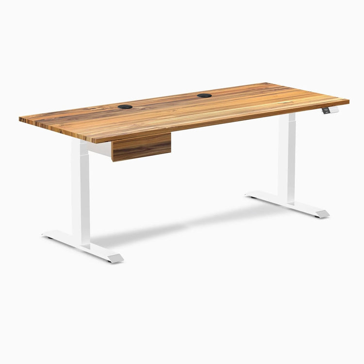 Desky Dual Hardwood Standing Desk With Drawer