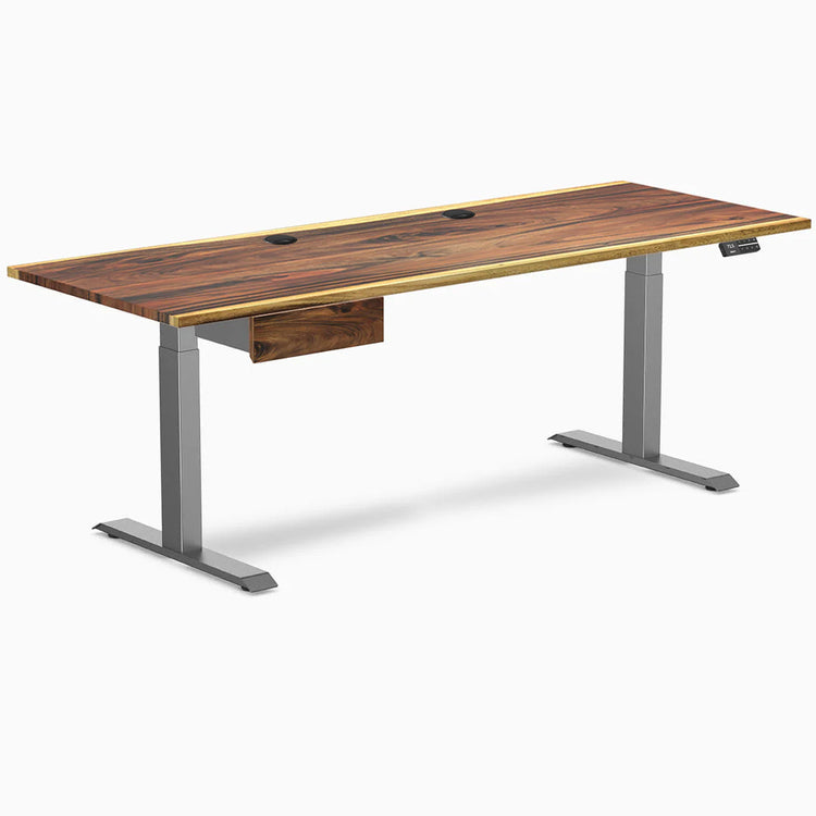 Desky Dual Hardwood Standing Desk With Drawer