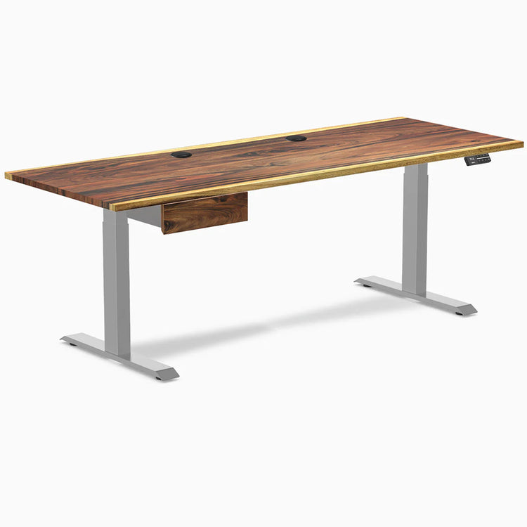 Desky Dual Hardwood Standing Desk With Drawer
