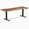Desky Dual Hardwood Sit Stand Desk - Saman 2000mm black frame
