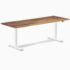 Desky Dual Hardwood Sit Stand Desk - Saman 2000mm white frame