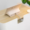 Minimal open pedestal cabinet with cable hole