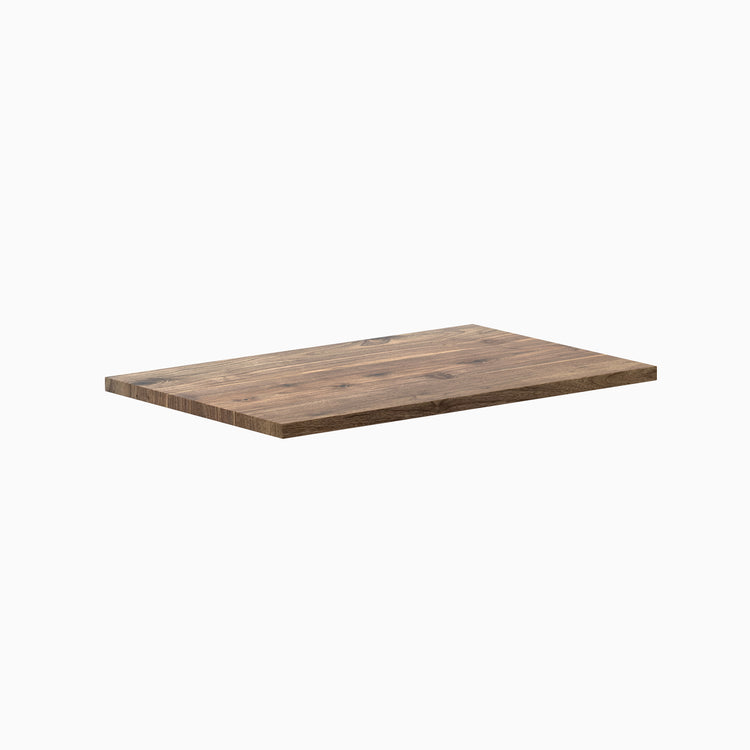 Desky Mini Walnut Hardwood Desk Top, 25mm thick, with a smooth, warm brown finish.