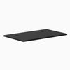 Black 40x24 inch Desky Mini Melamine Laminate Desktop, 1" thick, with two grommets.