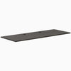 Desky Burnished Wood laminate desktop, 78.7x29.5 inches, with two black grommets.