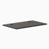 Desky Mini 40x24 inch Burnished Wood melamine laminate desktop with two black grommets.