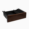dark walnut rubberwood drawer in black frame