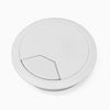 White desk cable grommet hole