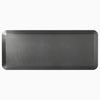 Black Desky anti-fatigue rectangle standing mat with a rugged surface and bevelled edges.