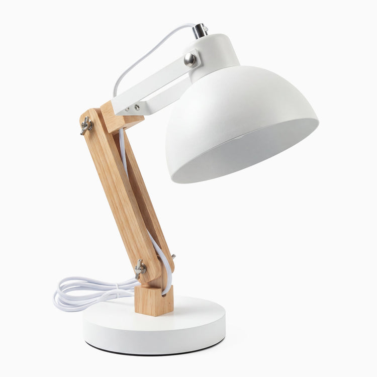 Minimalist white Desky Axis plug in lamp 