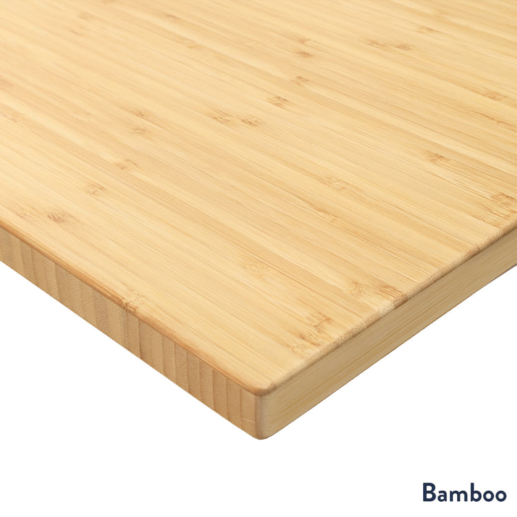 Desky Bamboo L-Shape Sit Stand Desk