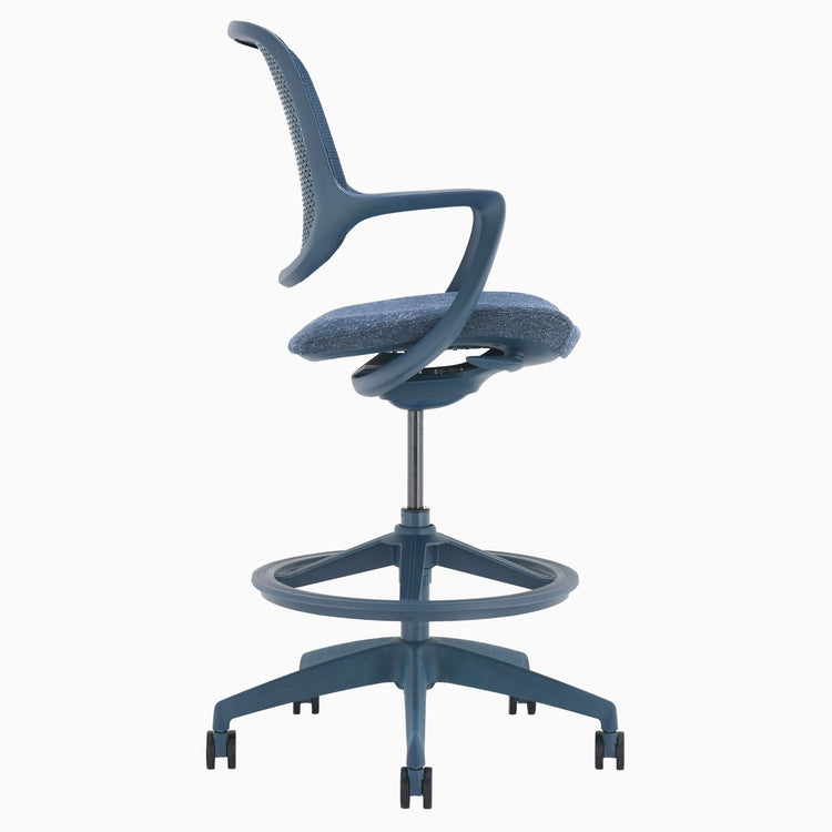 Blue evoque ergonomic low back office drafting chair