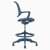 Blue evoque ergonomic low back office drafting chair