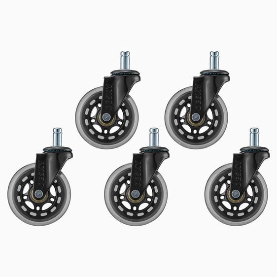 Rubber caster wheels in clear color