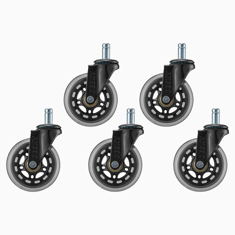 Rubber caster wheels in clear color