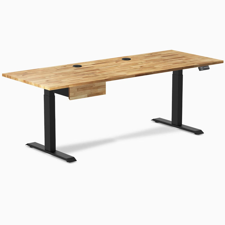 Desky Dual Hardwood Standing Desk With Drawer
