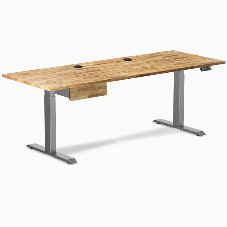 Desky Dual Hardwood Standing Desk With Drawer
