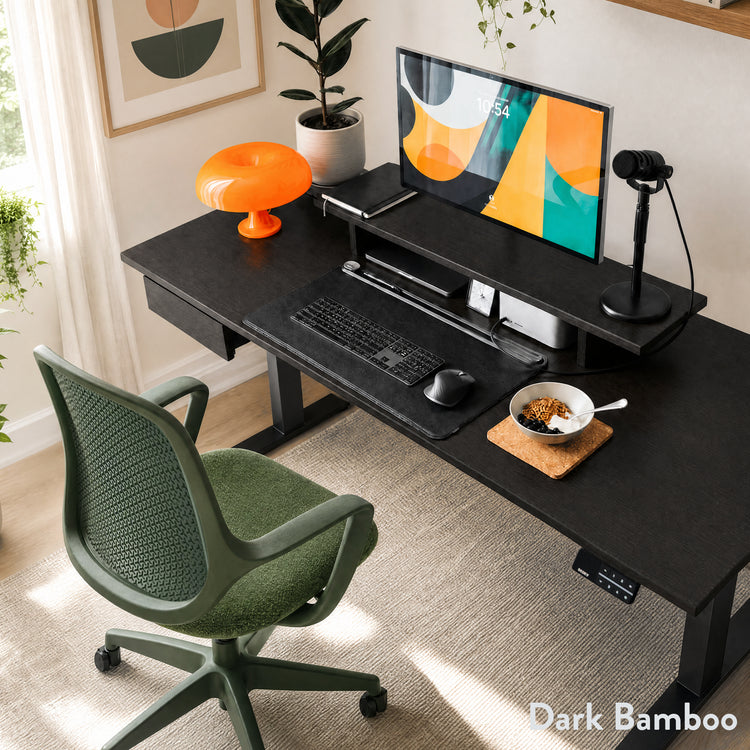 Desky Dual Bamboo Sit Stand Desk