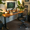 Desky Dual Walnut Hardwood Sit Stand Desk