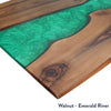 dual resin hardwood walnut emerald river desk top