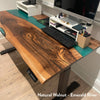 dual resin hardwood sit stand desk