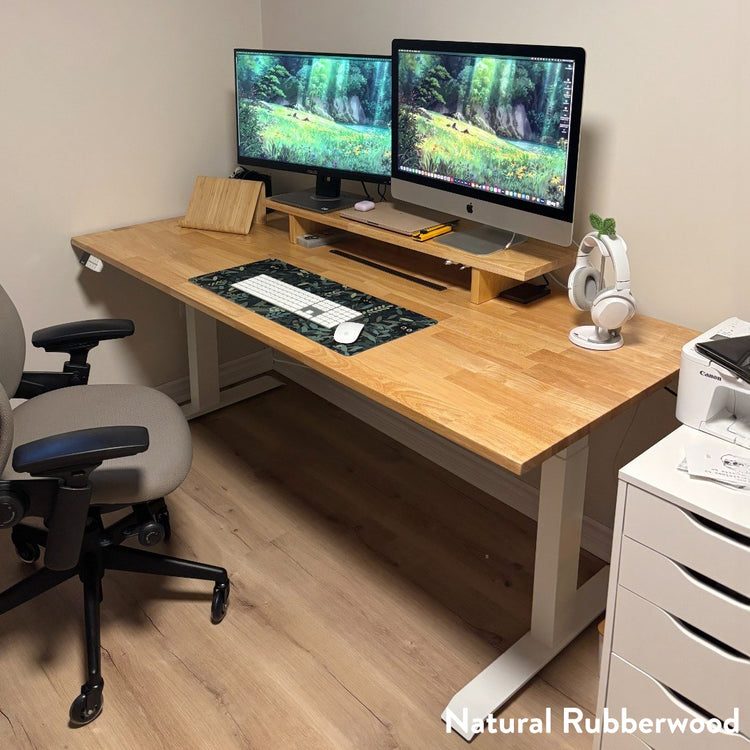 Desky Dual Rubberwood Sit Stand Desk-Desky®