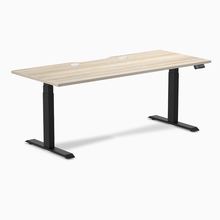 Desky Dual Scalloped Laminate Sit Stand Desk