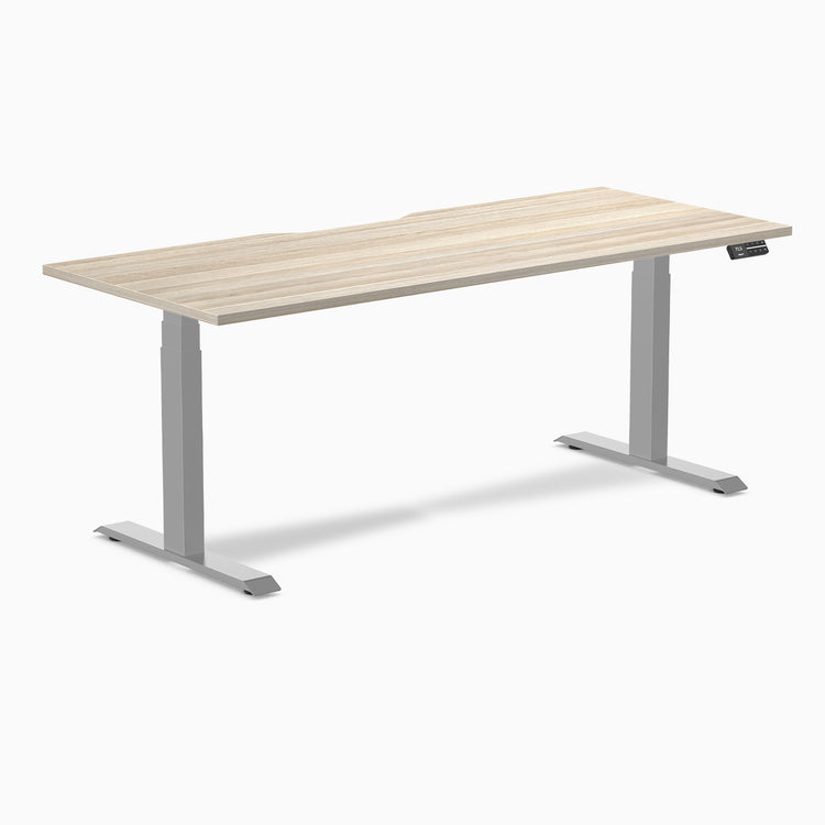 Desky Dual Scalloped Laminate Sit Stand Desk