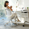 White minimalist low back chair office chair