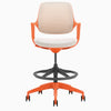 Low back ergonomic drafting chair in orange