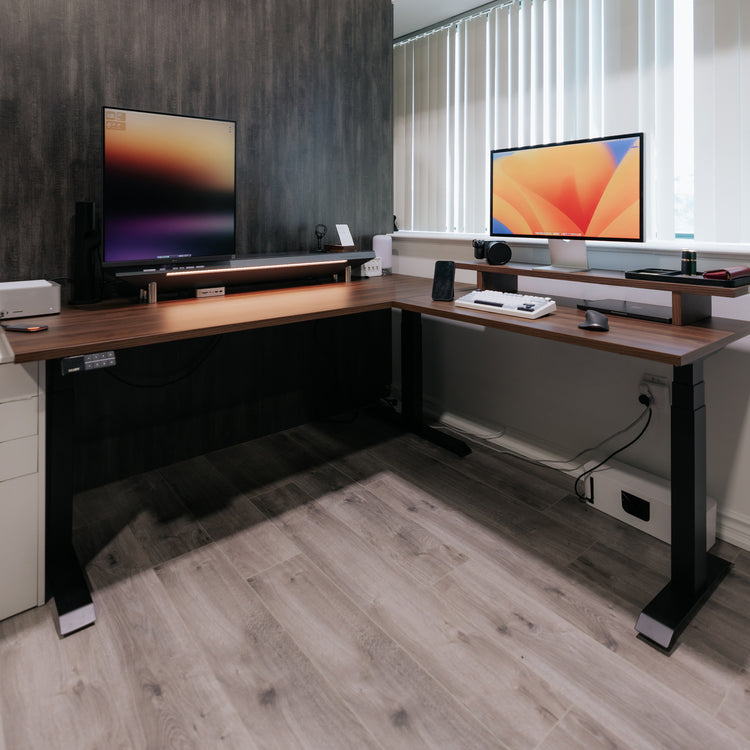 Desky L-Shape Laminate Sit Stand Desk