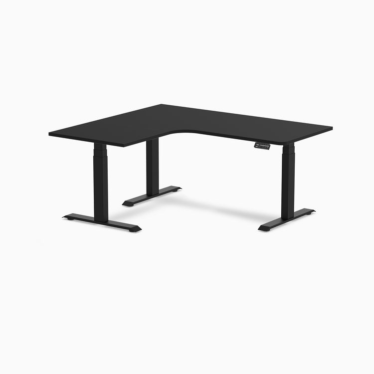 Desky L-Shape Curved Laminate Sit Stand Desk