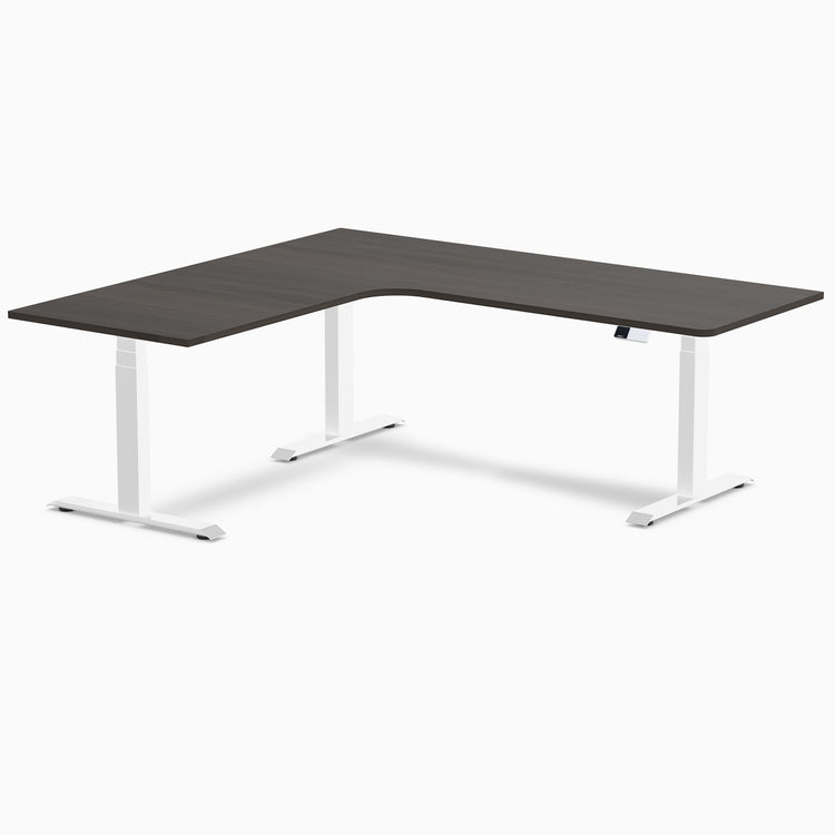 Desky L-Shape Curved Laminate Sit Stand Desk