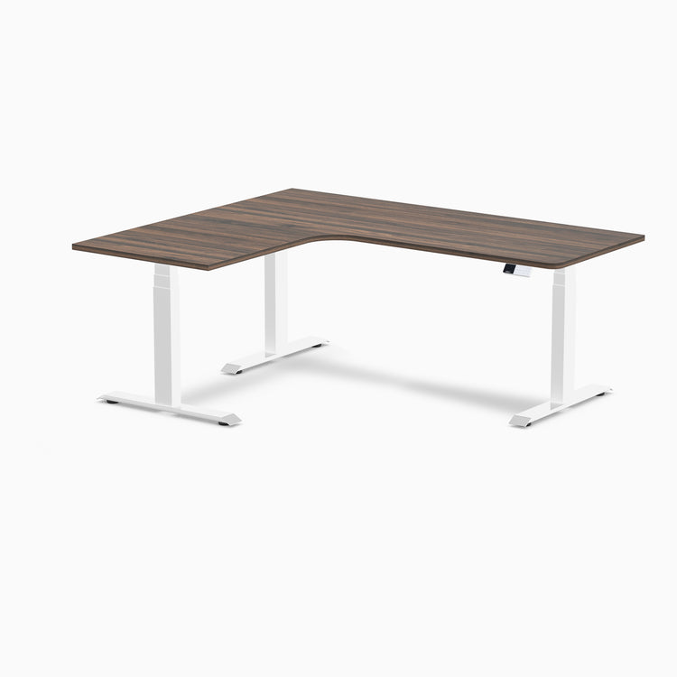 Desky L-Shape Curved Laminate Sit Stand Desk