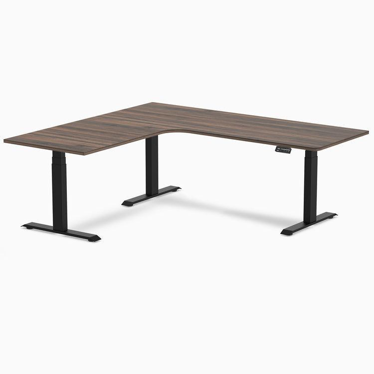 Desky L-Shape Curved Laminate Sit Stand Desk