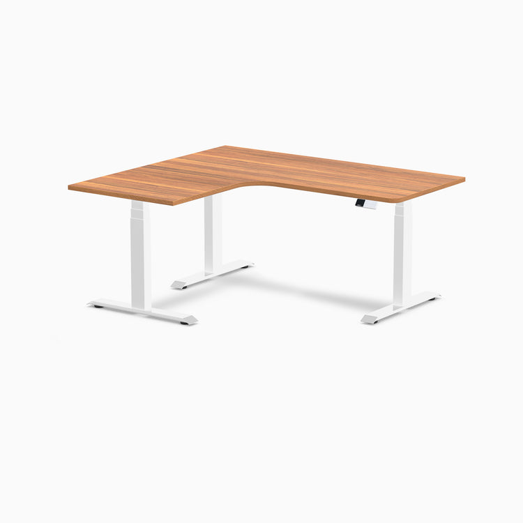 Desky L-Shape Curved Laminate Sit Stand Desk