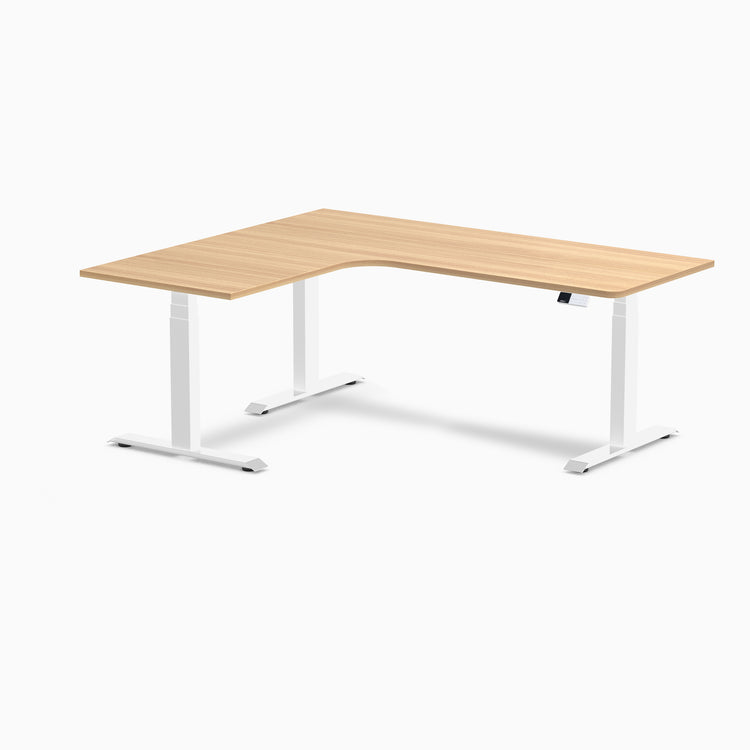 Desky L-Shape Curved Laminate Sit Stand Desk