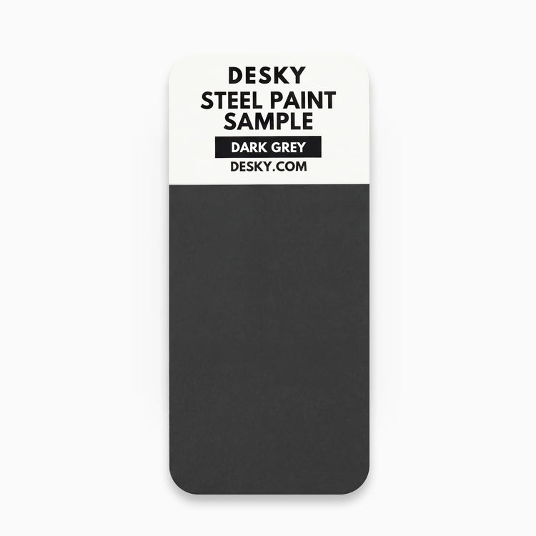 Desky steel paint finish sample for Desky lockers in dark grey