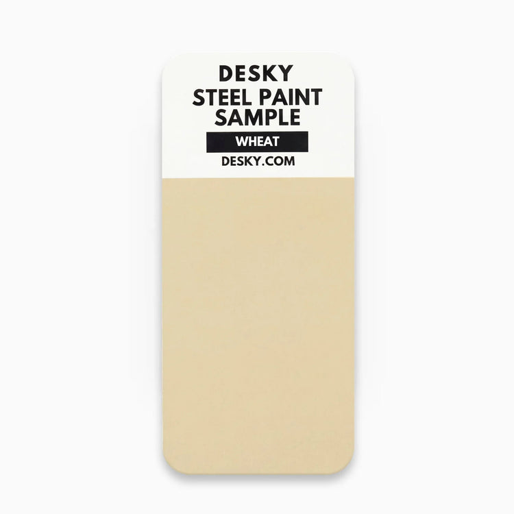 Desky steel paint finish sample for Desky lockers in wheat