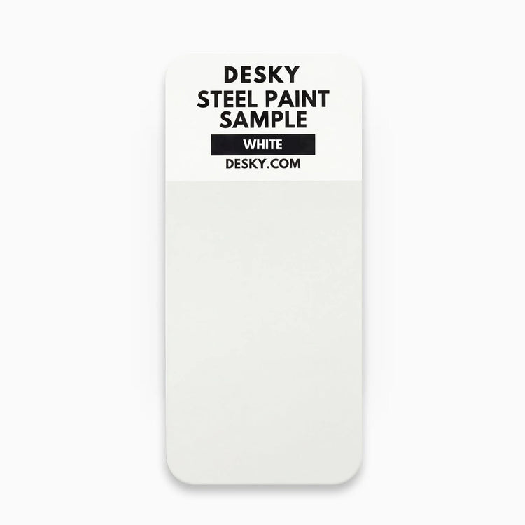Desky steel paint finish sample for Desky lockers in white