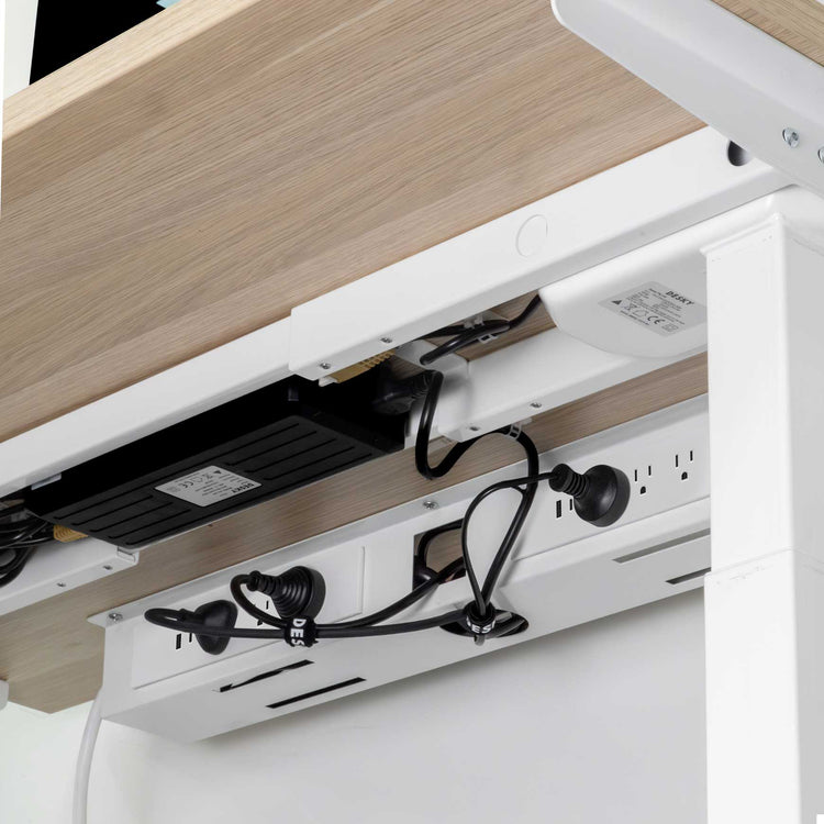 White Desky mini cable tray