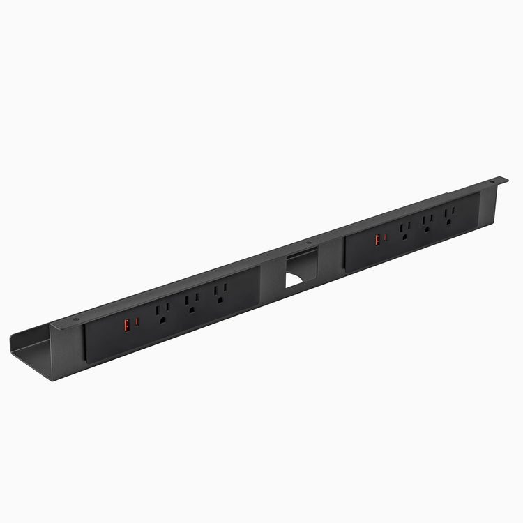 Desky mini cable and power tray in space grey 6 power