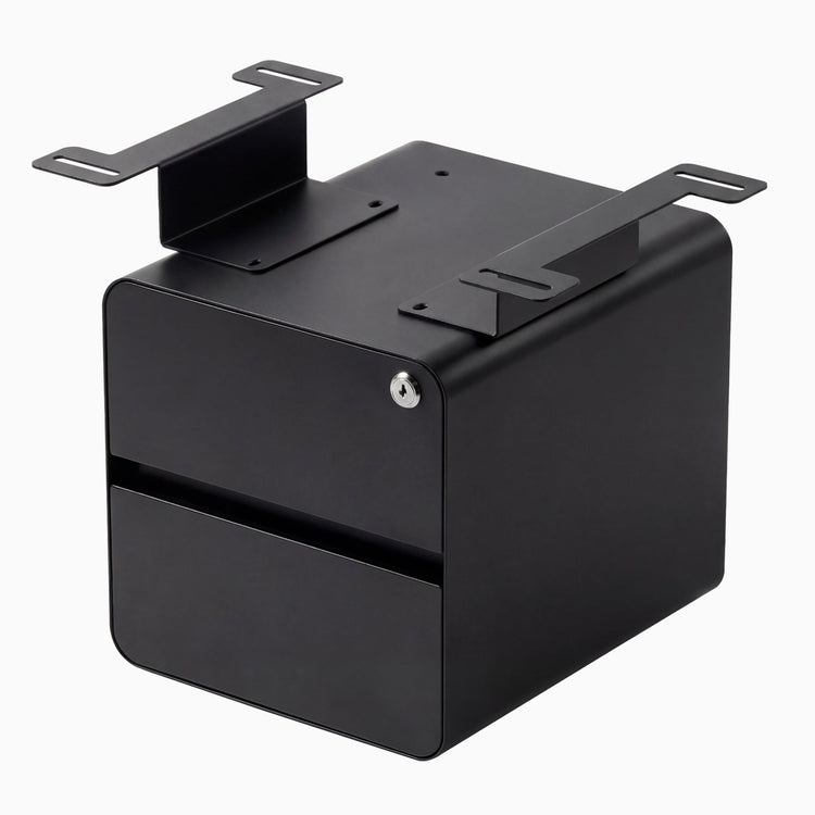 Black minimal under desk cabinet